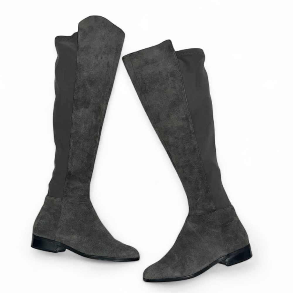 MICHAEL Stretch Suede Knee High Boots by Michael Kors - Gray Women’s 6